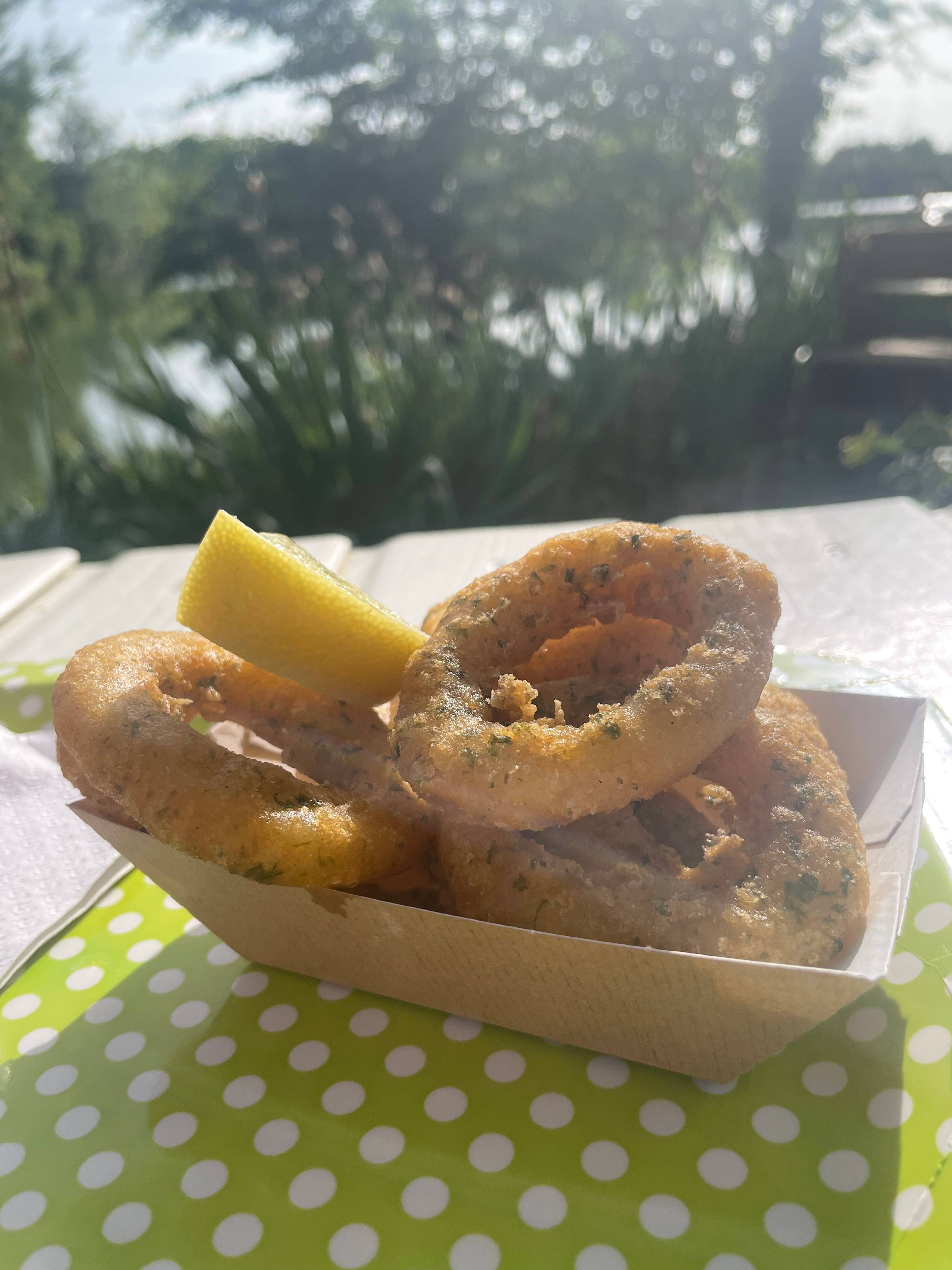 assiete de salade du chef vue sur le lac avocat et tomate fraiche